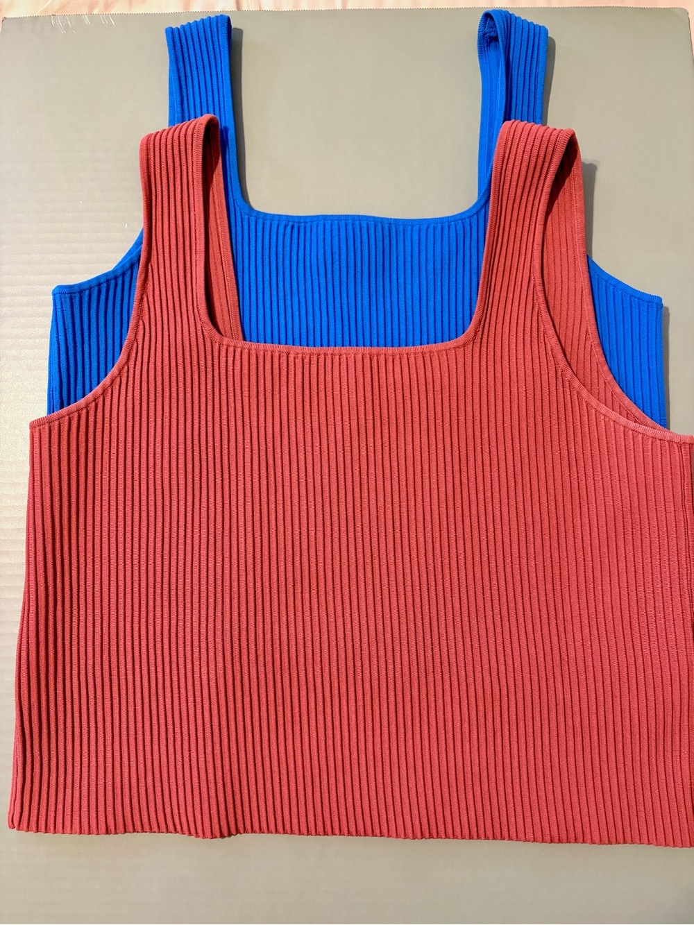 MADEWELL Ribbed Square-Neck Tank Tops, 2 pack